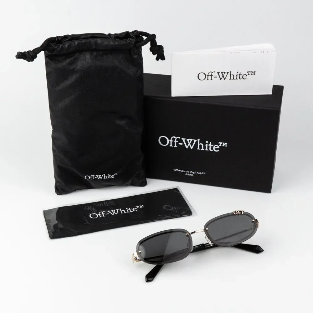 SALE!! Off-White MIAMI Men Sunglasses Gold Grey OERI13M MIAMI 7607 NEW AUTHENTIC